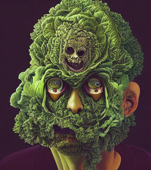 Prompt: portrait, nightmare anomalies, lettuce by dariusz zawadzki, kenneth blom, mental alchemy, james jean, pablo amaringo, naudline pierre, contemporary art, hyper detailed