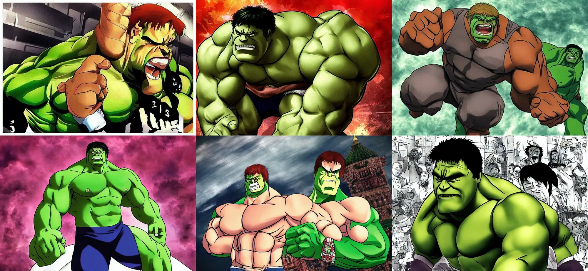 Prompt: “Putin in the form of Hulk in anime cartoon style”