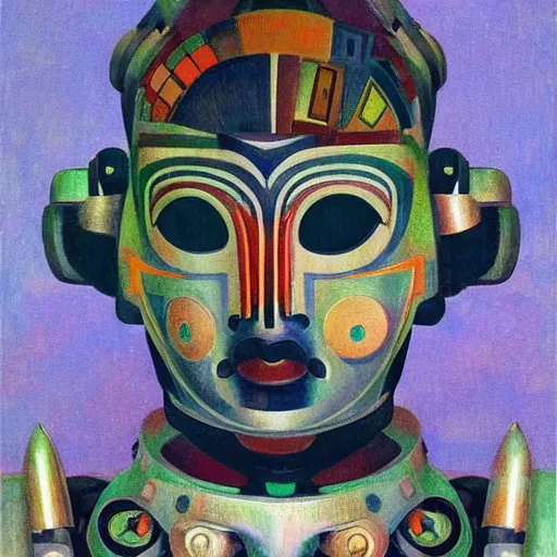 Prompt: head of a beautiful robot wearing a carnival mask made of stylized flowers, by diego rivera and john watkiss and annie swynnerton, art deco shaman, art brut, symbolist, dramatic cinematic lighting, god rays, iridescent beetles, clean crisp graphics, smooth sharp focus, extremely detailed