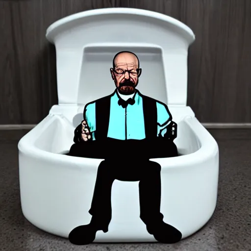 Image similar to walter white in a toilet