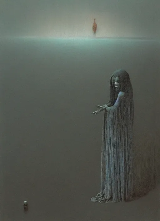 Image similar to despair painted by zdzislaw beksinski