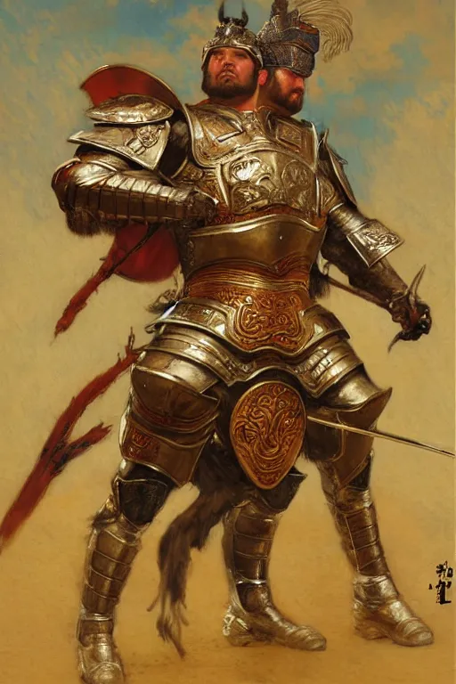 Image similar to beefy male wearing armor, tang dynasty, cublism, painting by gaston bussiere, craig mullins, j. c. leyendecker, tom of finland
