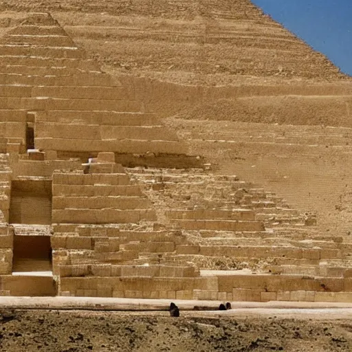 Image similar to pyramids beings built