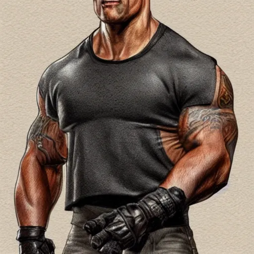 Prompt: Character concept art for Dwayne Johnson,highly detailed