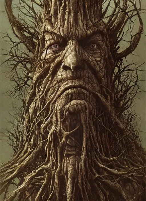 Prompt: portrait of treebeard, hr giger, greg rutkowski, luis royo, wayne barlowe, highly detailed, 8 k