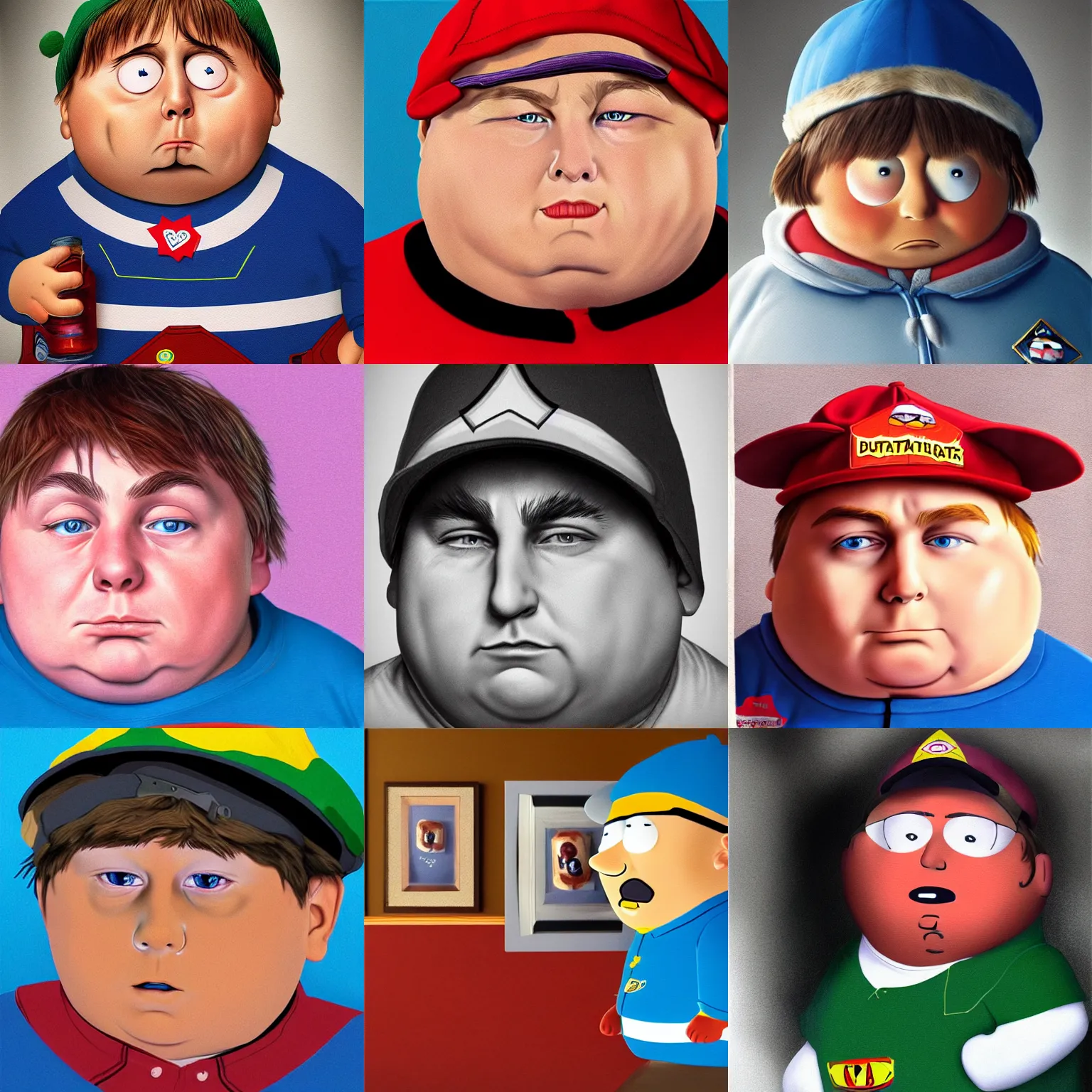 Prompt: Ultra realistic illustration, portrait photograph, Eric Cartman as a real person