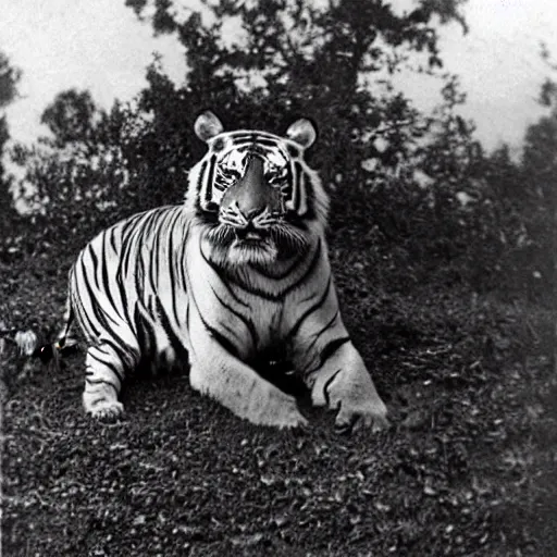 Image similar to an old photo of a tiger general