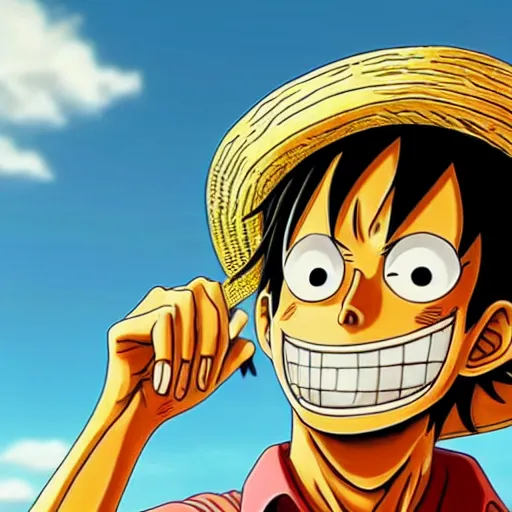 Image similar to photo of monkey d. luffy as a real person, close up, rule of thirds, highly detailed, 4 k, hdr, smooth, sharp focus, anatomically correct, beautiful, perfect,
