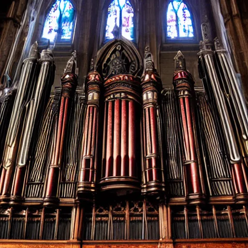 Prompt: massive estey church organ, bloodborne styled, style