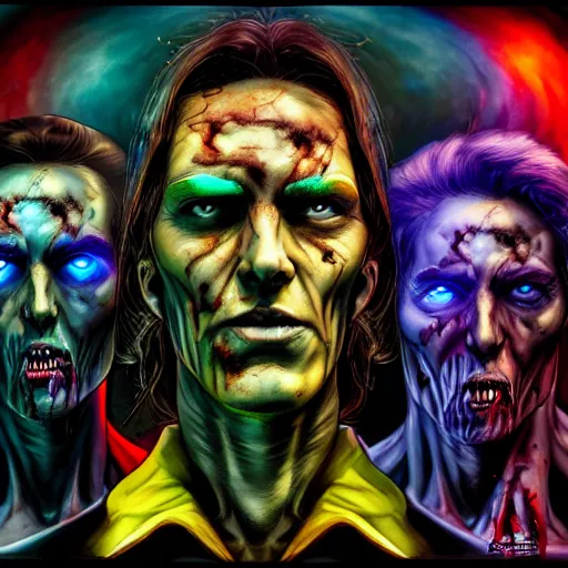 Image similar to a portrait of the x men as zombies, highly detailed, digital photo, hdri, by christopher bretz and john carpenter, vivid colors, high contrast, 8 k resolution, intricate, photorealistic, smooth, psychedelic color scheme, concept art, award winning, cg society contest winner