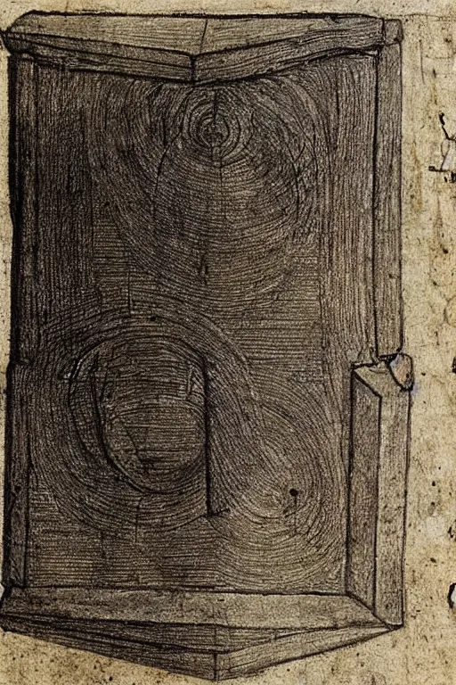 Image similar to ��Design drawing of iPhone 13 by Leonardo da Vinci, 13th century.”