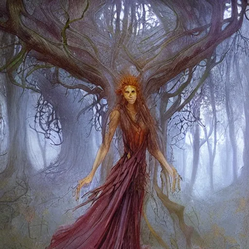 portrait of a dryad in a forest of fey autumn maples | Stable Diffusion ...