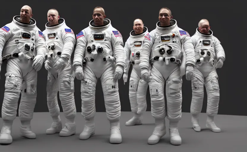 Prompt: astronauts designed by alexander mcqueen, catwalk, soft ambient lighting, photorealism, unreal engine, art by michael whelan and chris moore and howard david johnson and tim white and dan giancola