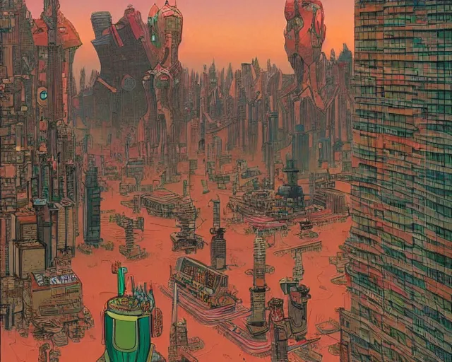 Prompt: atompunk / decopunk city in the style of jean giraud in the style of moebius trending on artstation deviantart pinterest detailed realistic hd 8 k high resolution