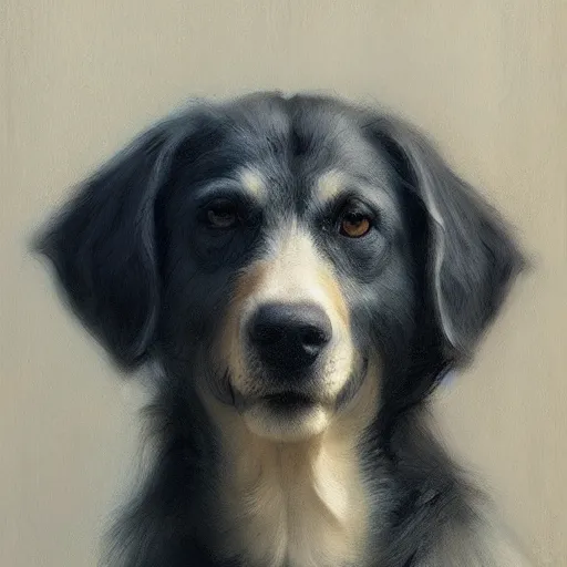 Image similar to dog by Richard Schmid by Jeremy Lipking by moebius by atey ghailan