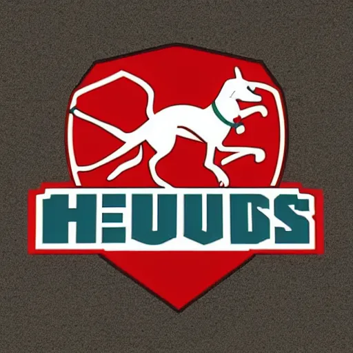 Prompt: logo of a team named the red hounds