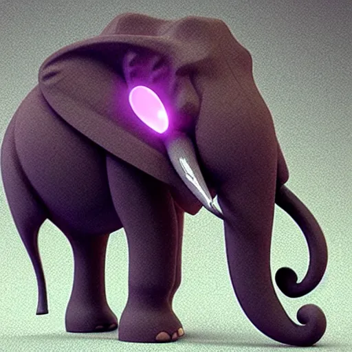 Prompt: a new creature that looks like a combination between an elephant and a jellyfish , concept art, trending on artstation 3D.