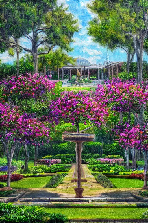 Prompt: mcgovern centennial gardens in houston, oil on canvas, intricate, landscape, 8 k highly professionally detailed, hdr, cgsociety