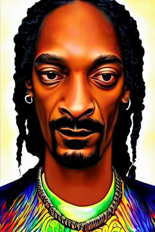 Image similar to snoop dog highly detailed psychedelic portrait art , symmetrical