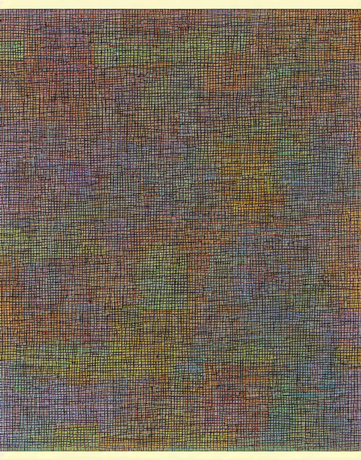 Image similar to hyper detailed industraial & utility flow field matrix by paul klee