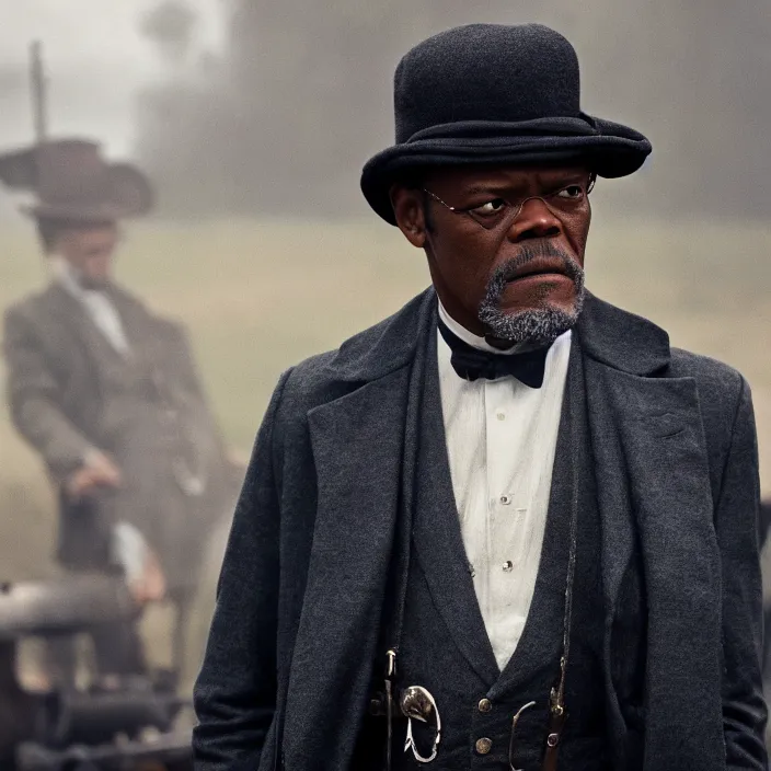 Prompt: film still of Samuel L Jackson in peaky blinders, 4k