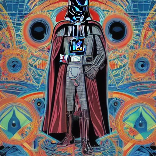 Prompt: Tristan Eaton, maximalism, victo ngai darth vader