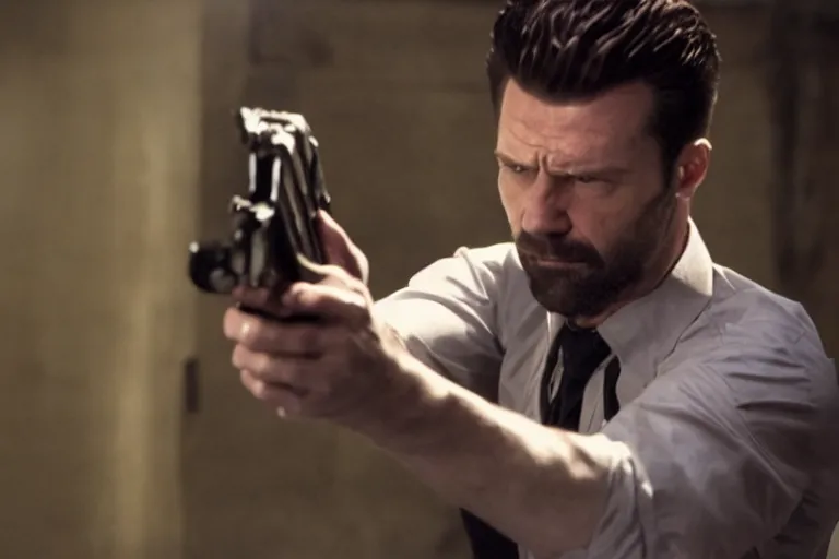 Prompt: film still of James McCaffrey as Max Payne in the Max Payne movie, 4k