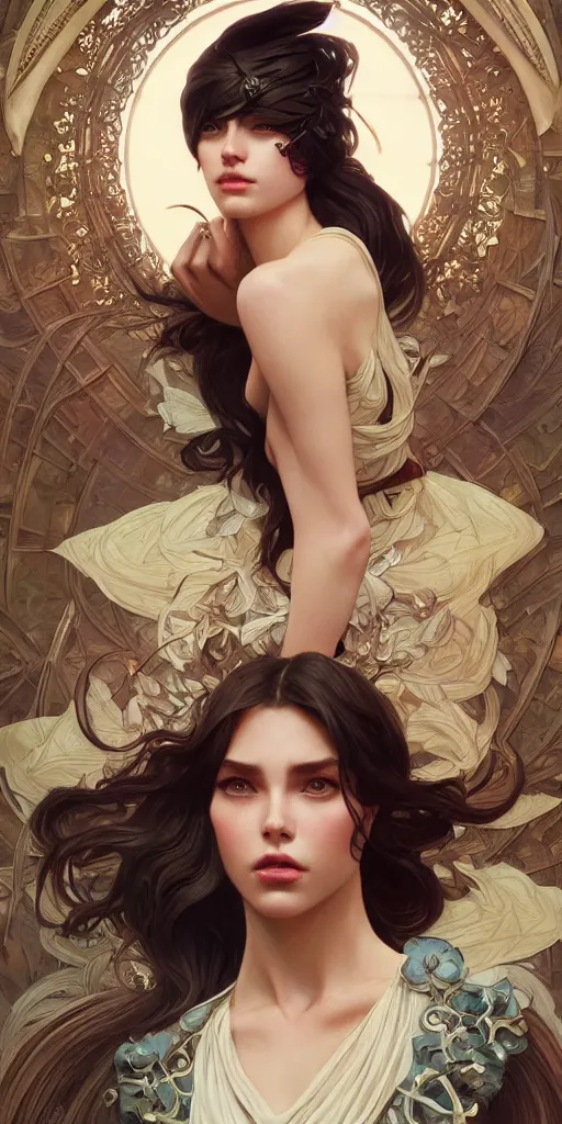 Prompt: high fashion photography, vogue, shooting, intricate, highly detailed, action pose, digital painting, artstation, concept art, smooth, sharp focus, illustration, Unreal Engine 5, 8K, art by artgerm and greg rutkowski and alphonse mucha