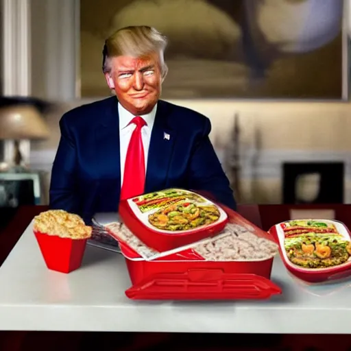 Image similar to a photo of donald trump as a fast food meal