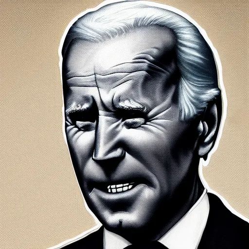 Prompt: Dark Joe Biden by James Ryman