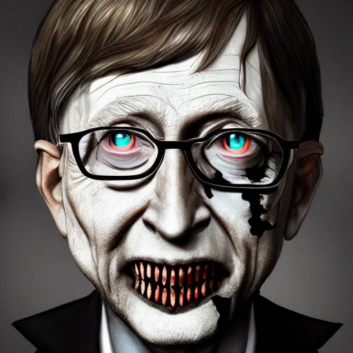 Prompt: a zombie Bill Gates, by WLOP, horror, wounds, bloody, dark fantasy, trending on artstation