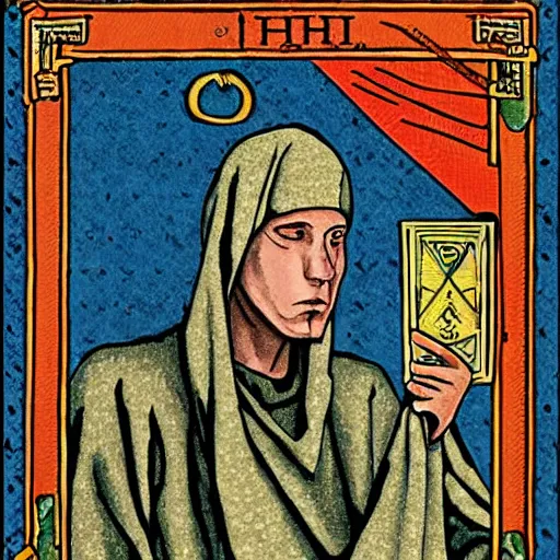 Image similar to Eminem in Thoth tarot deck, style of Lady Frieda Harris, 4K