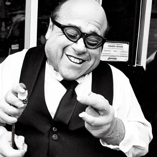 Image similar to Danny Devito smoking a cigar