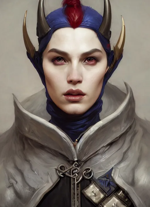 Prompt: royal mage demon half human, elegant, wearing a bomber jacket, armor, hyper realistic, white horns, extremely detailed, dnd character art portrait, fantasy art,, dramatic lighting, vivid colors, artstation, by edgar maxence and caravaggio and michael whelan and delacroix, lois van baarle and bouguereau