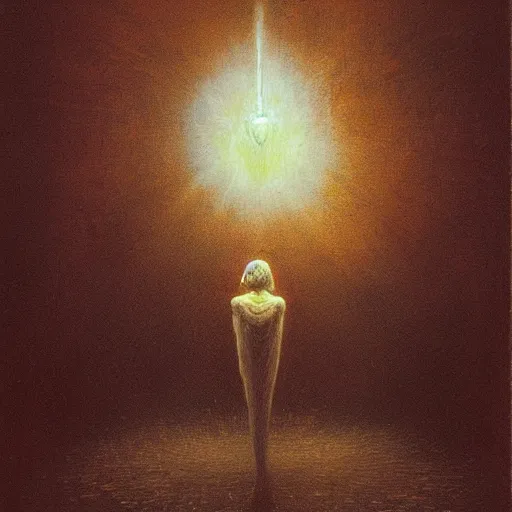 Image similar to Anger potion, inner light. Concept art. Beksinski