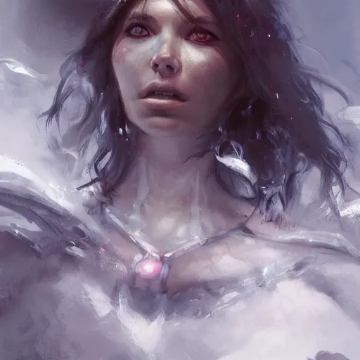 Image similar to a portrait of a character in a scenic environment by Raymond Swanland