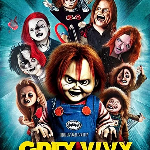 Image similar to Chucky versus Johnny Depp movie poster