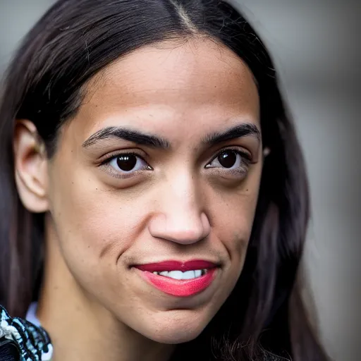 Prompt: a photo of alexandria ocasio-cortez thick body, intricate, elegant, highly detailed, 50mm f4 CANNON EOS 5D