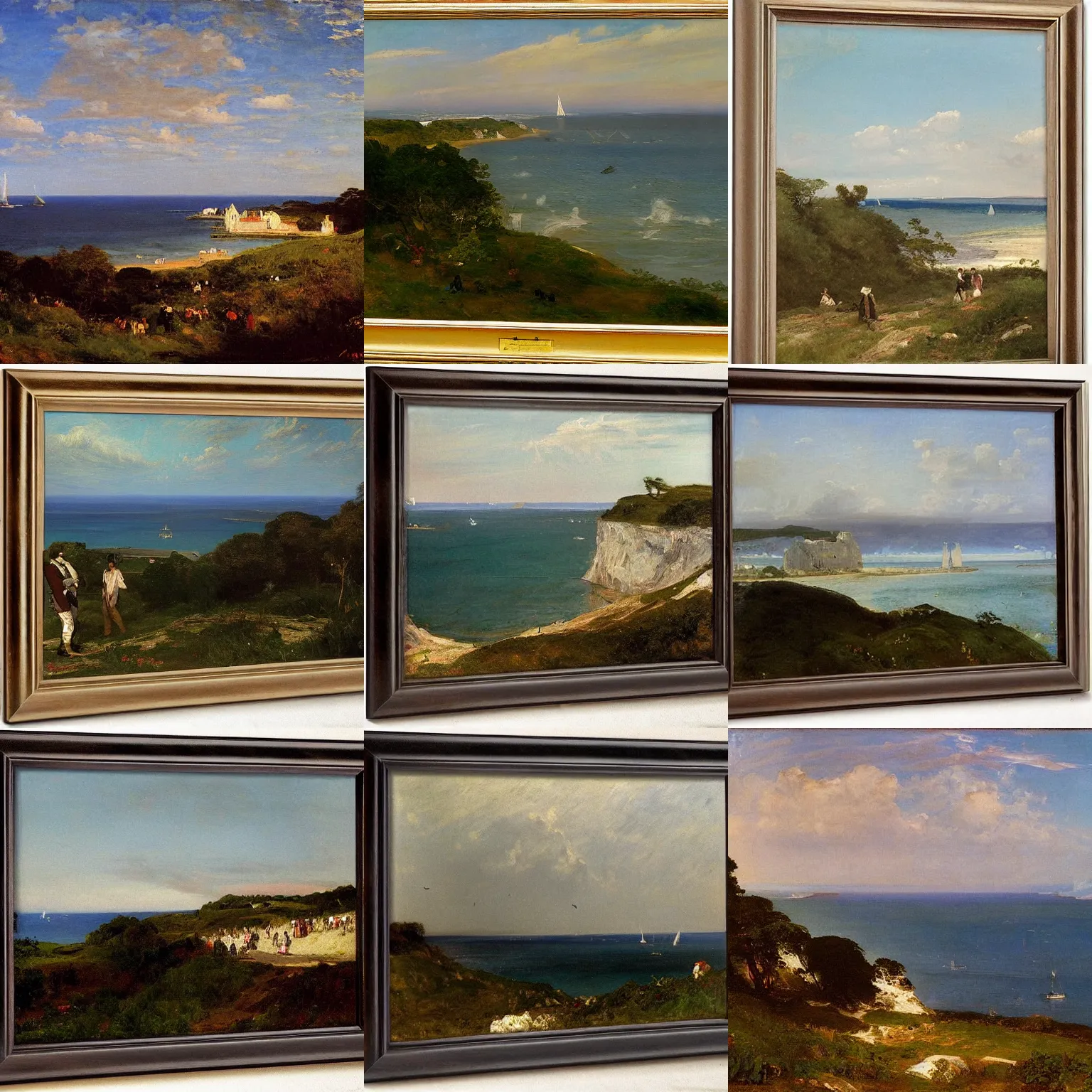 Prompt: Eugene Manet on the Isle of Wight by Frederic Edwin Church