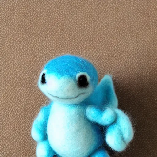 Prompt: a needle felted Squirtle, needle felting art.