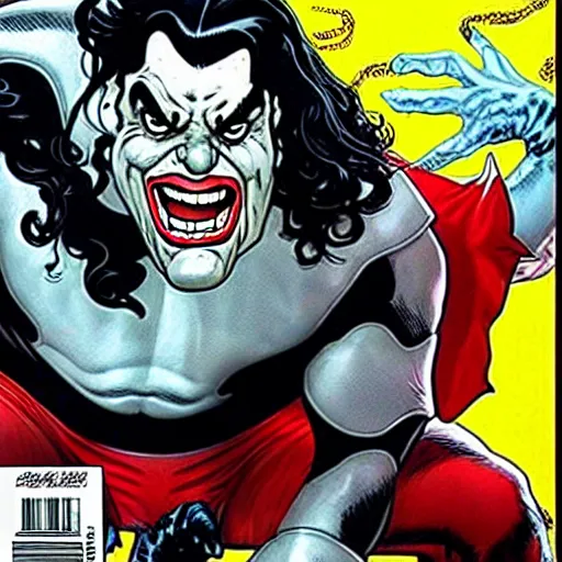 Prompt: mr bean as lobo. dc comics coverart, comicbook, comic panel