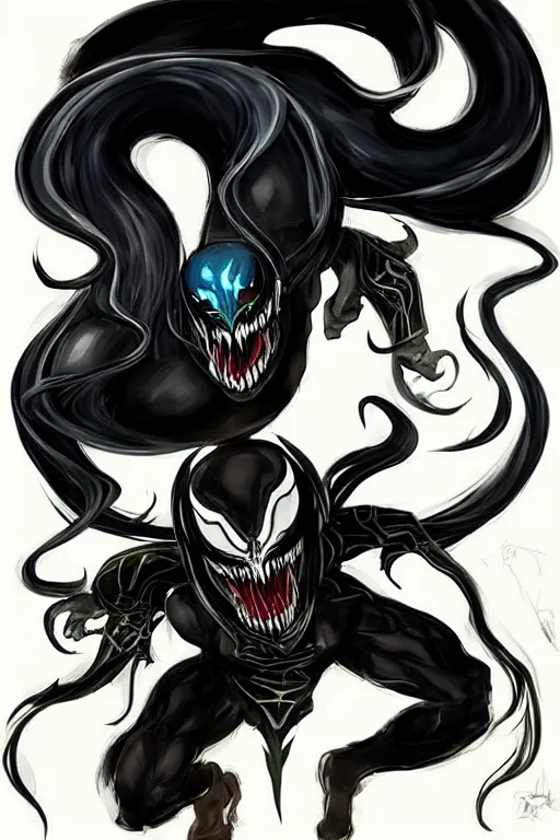 Image similar to an in game portrait of venom from the legend of zelda breath of the wild, breath of the wild art style.