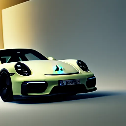 Prompt: Porsche designed by Apple, studio light, octane render