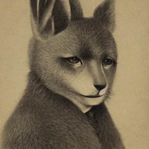 Image similar to an on photograph of a furry from the early 1 9 th century