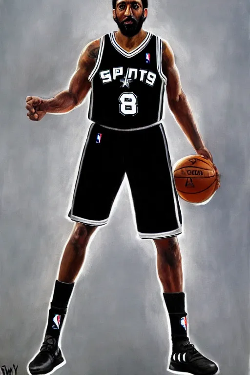 Image similar to full body portrait of the dictator of the san antonio spurs, 1 8 8 9, in full silver and black military garb, oil on canvas by william sidney mount, trending on artstation