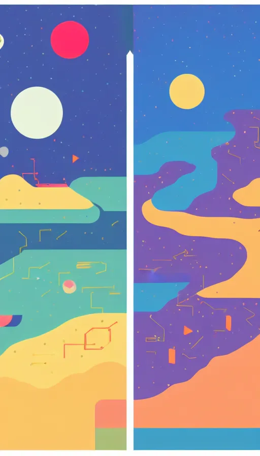 Image similar to the two complementary forces that make up all aspects and phenomena of life, by Kurzgesagt,