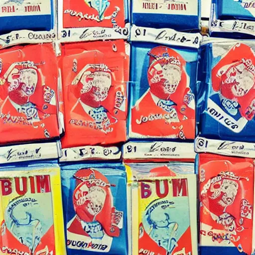 Image similar to packs of bubblegum from the fifties