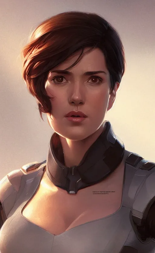 Prompt: Maria hill, highly detailed, digital painting, artstation, facing camera, concept art, smooth, sharp focus, illustration, art by artgerm and greg rutkowski, high definition digital art, dramatic lighting, in the style of ilya kuvshinov and Ross tran