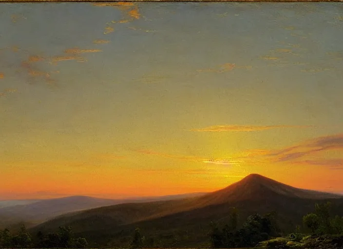 Image similar to a beautiful sunrise over the catskills, by frederic edwin church