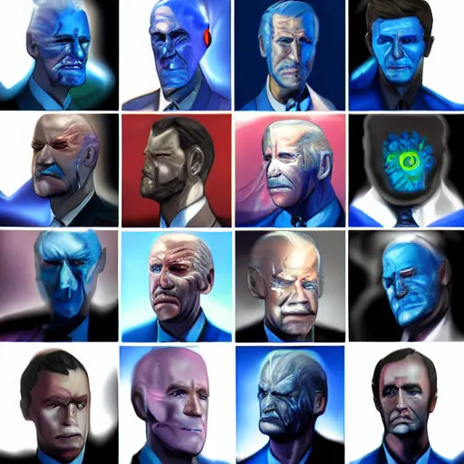 Image similar to biden elemental art artstation, perfect faces